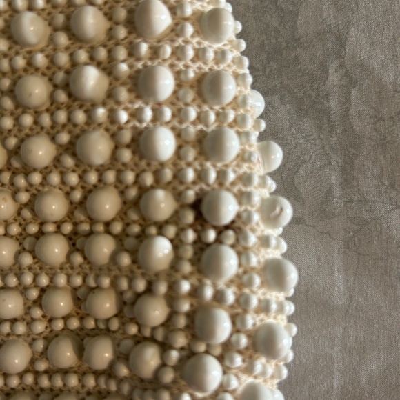 Vintage white beaded purse - Picture 4 of 7